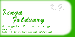 kinga foldvary business card